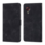 Custodia in pelle goffrata con portafoglio per Samsung Galaxy Xcover 5