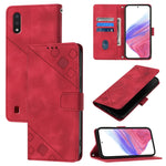 Custodia per telefono in pelle goffrata Skin Feel, For Samsung Galaxy A21 EU, For Samsung Galaxy A01 EU, For Samsung Galaxy A91 / M80s / S10 Lite, For Samsung Galaxy A81 / Note10 Lite