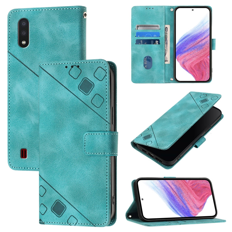 Custodia per telefono in pelle goffrata Skin Feel, For Samsung Galaxy A21 EU, For Samsung Galaxy A01 EU, For Samsung Galaxy A91 / M80s / S10 Lite, For Samsung Galaxy A81 / Note10 Lite