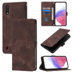 Custodia per telefono in pelle goffrata Skin Feel, For Samsung Galaxy A21 EU, For Samsung Galaxy A01 EU, For Samsung Galaxy A91 / M80s / S10 Lite, For Samsung Galaxy A81 / Note10 Lite