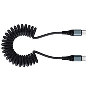 Cavo dati di ricarica rapida con spirale a molla ROCK RCB0877 PD da 60 W da USB-C/Type-C a USB-C/Type-C, lunghezza: 1,5 m