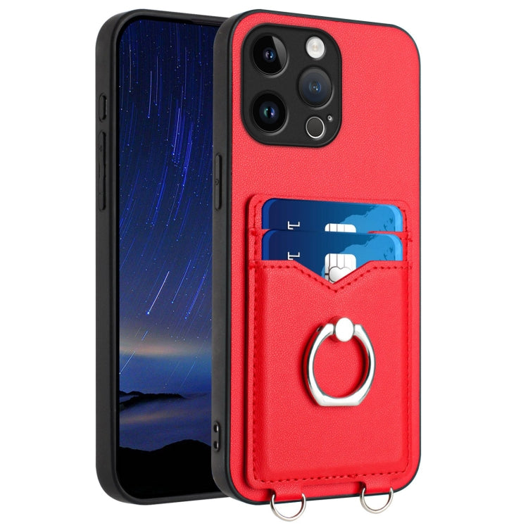 Custodia per cellulare con porta carte ad anello R20, For iPhone 15 Pro Max, For iPhone 15 Pro, For iPhone 15 Plus, For iPhone 15