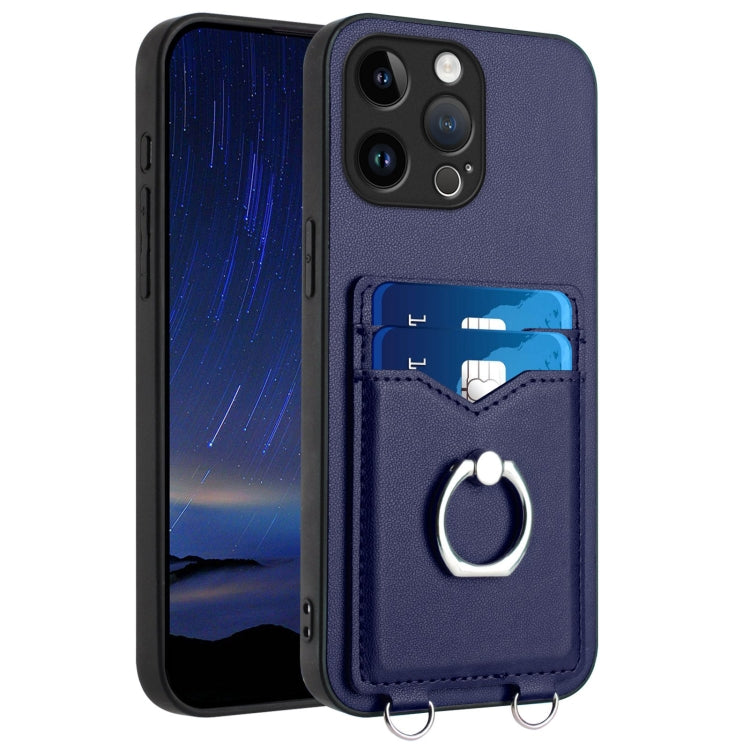 Custodia per cellulare con porta carte ad anello R20, For iPhone 15 Pro Max, For iPhone 15 Pro, For iPhone 15 Plus, For iPhone 15