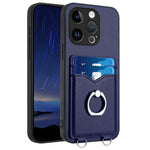 Custodia per cellulare con porta carte ad anello R20, For iPhone 15 Pro Max, For iPhone 15 Pro, For iPhone 15 Plus, For iPhone 15