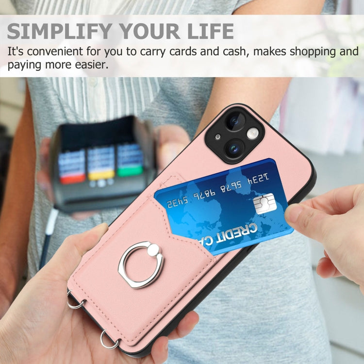 Custodia per cellulare con porta carte ad anello R20, For iPhone 14 Plus, For iPhone 14, For iPhone 14 Pro, For iPhone 14 Pro Max