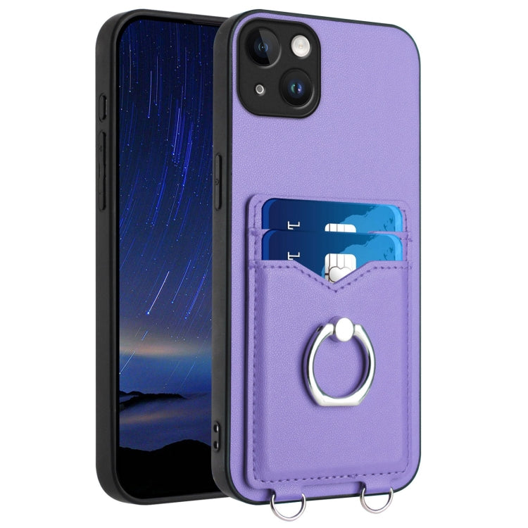 Custodia per cellulare con porta carte ad anello R20, For iPhone 14 Plus, For iPhone 14, For iPhone 14 Pro, For iPhone 14 Pro Max