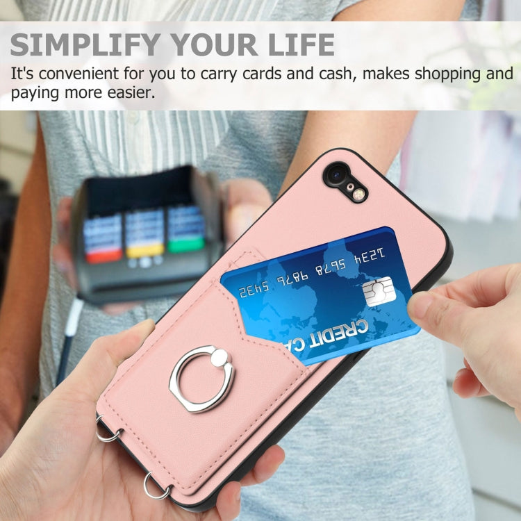 Custodia per cellulare con porta carte ad anello R20, For iPhone SE 2022 / SE 2020 / 8, For iPhone 13 Pro Max, For iPhone 13 Pro, For iPhone 13