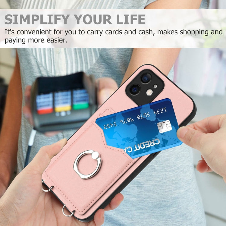 Custodia per cellulare con porta carte ad anello R20, For iPhone 12 mini, For iPhone 11 Pro Max, For iPhone 11, For iPhone 11 Pro