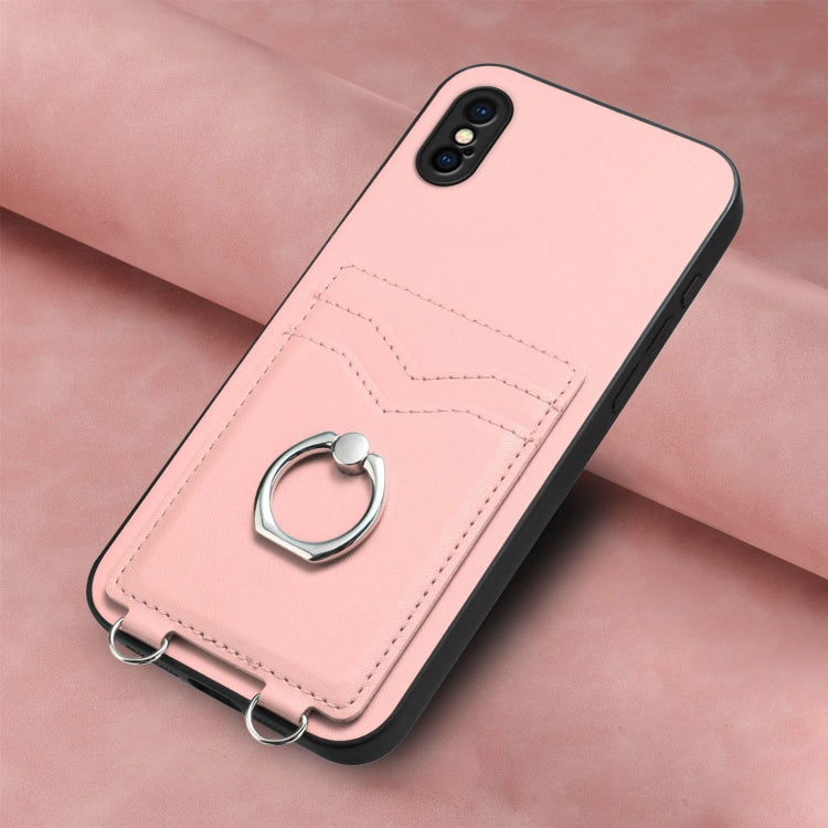 Custodia per cellulare con porta carte ad anello R20, For iPhone XS / X, For iPhone XR, For iPhone XS Max, For iPhone 8 Plus / 7 Plus