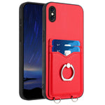 Custodia per cellulare con porta carte ad anello R20, For iPhone XS / X, For iPhone XR, For iPhone XS Max, For iPhone 8 Plus / 7 Plus