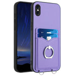 Custodia per cellulare con porta carte ad anello R20, For iPhone XS / X, For iPhone XR, For iPhone XS Max, For iPhone 8 Plus / 7 Plus