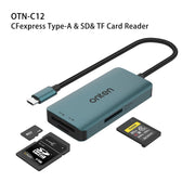 Lettore di schede Onten C12 3 in 1 da USB-C / Type-C a CFepress Type-A e SD e TF, C12