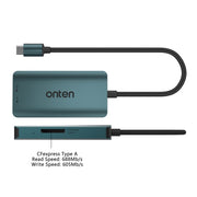 Lettore di schede Onten C12 3 in 1 da USB-C / Type-C a CFepress Type-A e SD e TF, C12