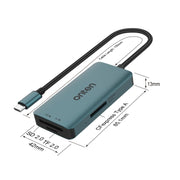Lettore di schede Onten C12 3 in 1 da USB-C / Type-C a CFepress Type-A e SD e TF, C12