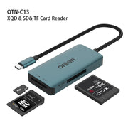 Onten C13 Lettore di schede 3 in 1 da USB-C/Tipo-C a XQD e SD e TF, C13