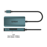 Onten C13 Lettore di schede 3 in 1 da USB-C/Tipo-C a XQD e SD e TF, C13