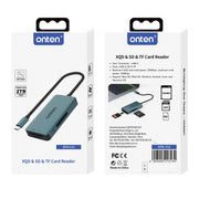 Onten C13 Lettore di schede 3 in 1 da USB-C/Tipo-C a XQD e SD e TF, C13