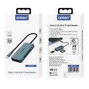Onten C15 Lettore di schede 3 in 1 da USB-C/Tipo-C a CFast 2.0 e SD e TF, C15
