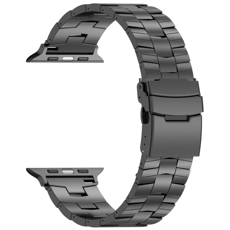 Cinturino per orologio in lega di titanio con fibbia di sicurezza Rice Ears, For Apple Watch SE 2023 44mm, For Apple Watch Ultra 2 49mm, For Apple Watch Series 9 45mm, For Apple Watch Ultra 49mm, For Apple Watch Series 8 45mm, For Apple Watch SE 2022 4...