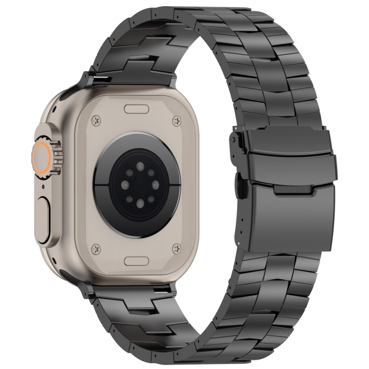 Cinturino per orologio in lega di titanio con fibbia di sicurezza Rice Ears, For Apple Watch SE 2023 44mm, For Apple Watch Ultra 2 49mm, For Apple Watch Series 9 45mm, For Apple Watch Ultra 49mm, For Apple Watch Series 8 45mm, For Apple Watch SE 2022 4...
