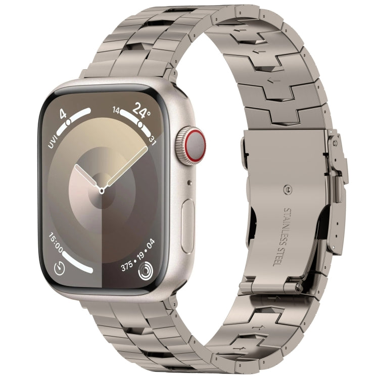 Cinturino per orologio in lega di titanio con fibbia di sicurezza Rice Ears, For Apple Watch SE 2023 44mm, For Apple Watch Ultra 2 49mm, For Apple Watch Series 9 45mm, For Apple Watch Ultra 49mm, For Apple Watch Series 8 45mm, For Apple Watch SE 2022 4...