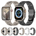 Cinturino per orologio in lega di titanio con fibbia di sicurezza Rice Ears, For Apple Watch SE 2023 44mm, For Apple Watch Ultra 2 49mm, For Apple Watch Series 9 45mm, For Apple Watch Ultra 49mm, For Apple Watch Series 8 45mm, For Apple Watch SE 2022 4...