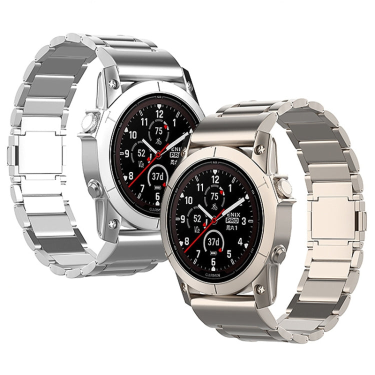 Cinturino per orologio in metallo con fibbia magnetica a tre perline da 22 mm e sgancio rapido, For Garmin Fenix 7 / Forerunner 965