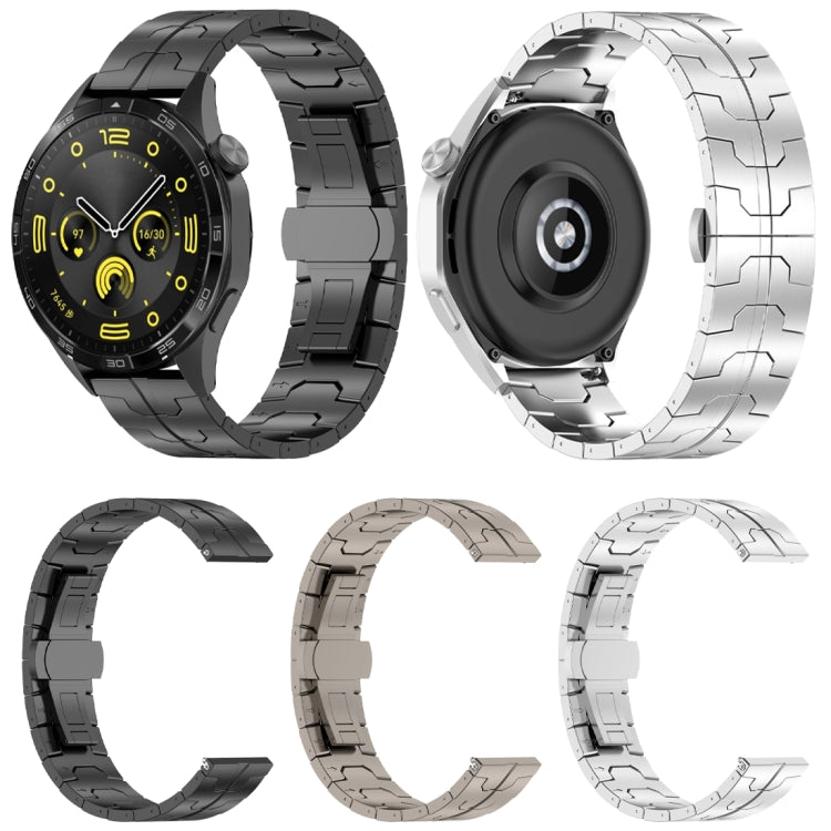Cinturino per orologio in lega di titanio con fibbia a farfalla, 22mm