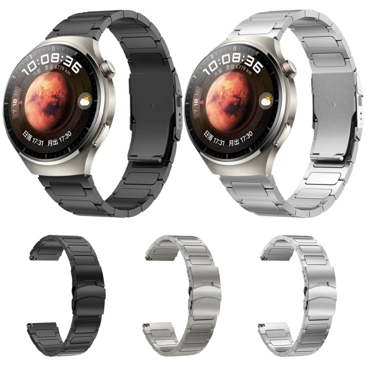 Cinturino per orologio in lega di titanio con doppia fibbia di sicurezza, 22mm