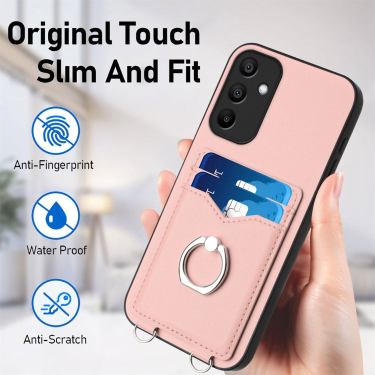 Custodia con porta carte e anello per Samsung Galaxy A15 4G