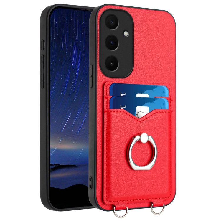 Custodia con porta carte e anello per Samsung Galaxy M55 e C55