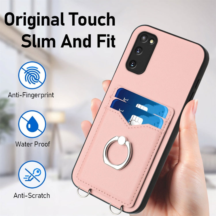 Custodia per cellulare con porta carte e anello per Samsung Galaxy S20 FE