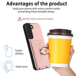 Custodia cellulare con porta carte e anello per Samsung Galaxy S21 FE 5G