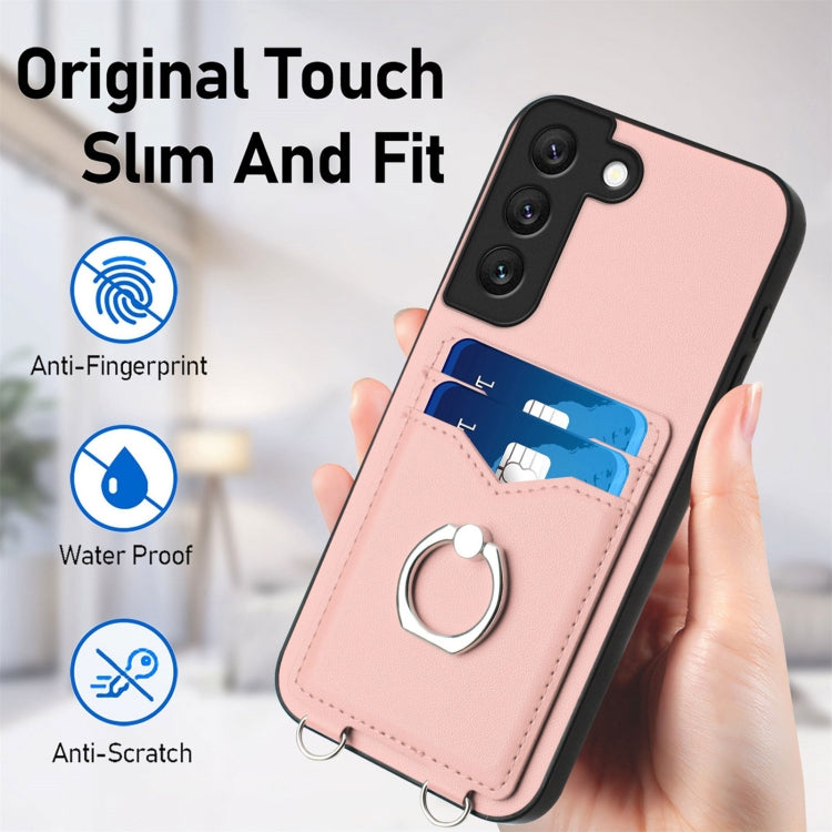 Custodia cellulare con porta carte e anello per Samsung Galaxy S21 FE 5G