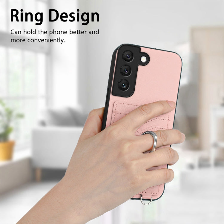 Custodia cellulare con porta carte e anello per Samsung Galaxy S21 FE 5G