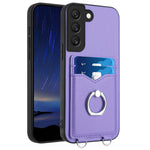 Custodia cellulare con porta carte e anello per Samsung Galaxy S21 FE 5G