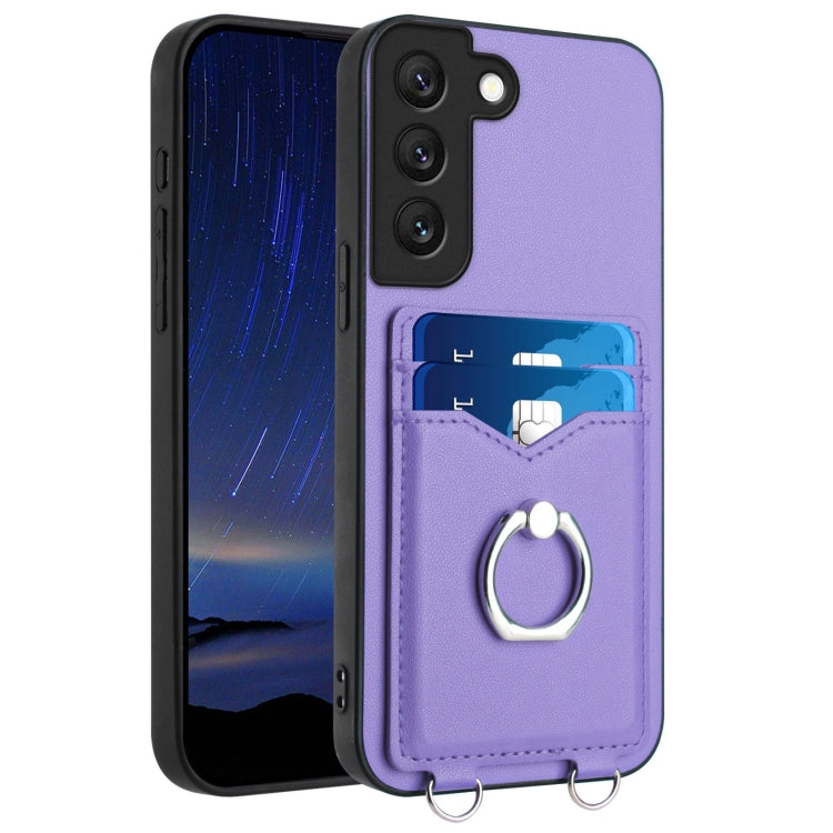 Custodia cellulare con porta carte e anello per Samsung Galaxy S21 FE 5G