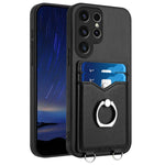 Custodia con porta carte e anello per Samsung Galaxy S22 Ultra 5G