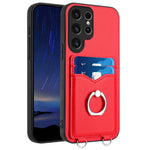 Custodia con porta carte e anello per Samsung Galaxy S22 Ultra 5G