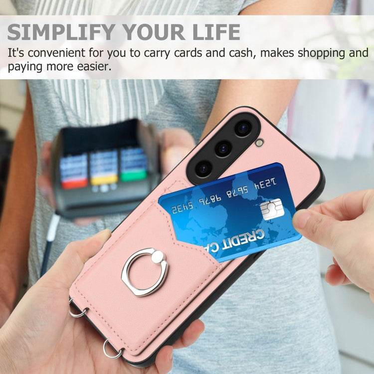 Custodia con porta carte e anello per Samsung Galaxy S23 5G