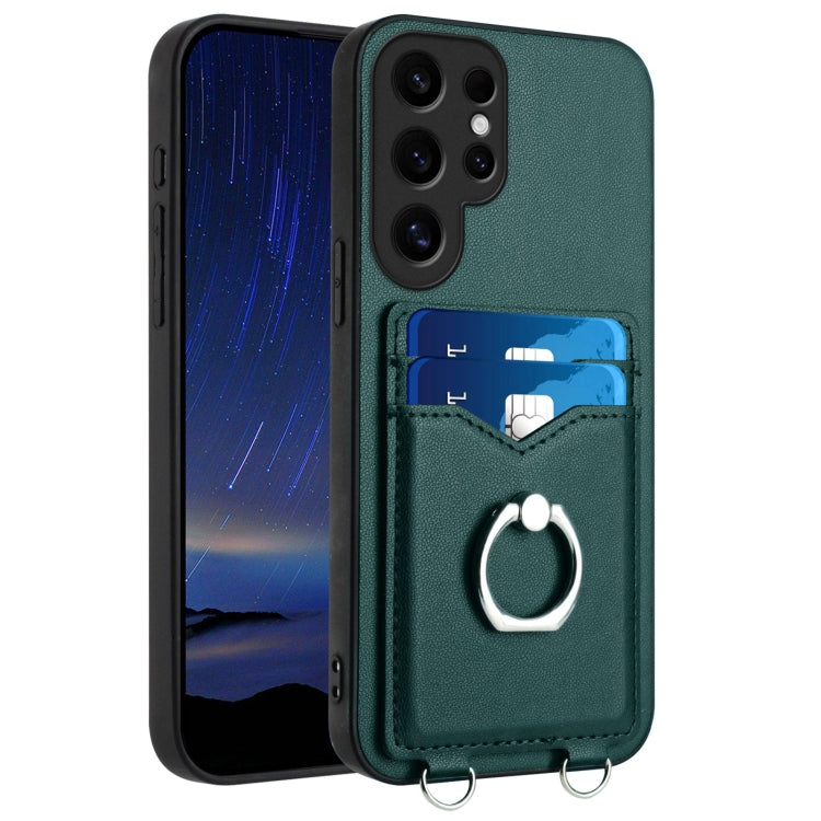 Custodia con porta carte e anello per Samsung Galaxy S24 Ultra 5G