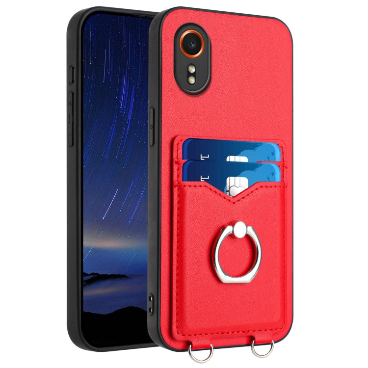Custodia con porta carte e anello per Samsung Galaxy M55 e C55