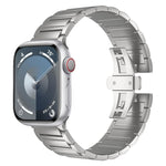 Cinturino per orologio in lega di titanio con fibbia a farfalla a forma di I, For Apple Watch SE 2023 44mm, For Apple Watch Ultra 2 49mm, For Apple Watch Series 9 45mm, For Apple Watch Ultra 49mm, For Apple Watch Series 8 45mm                          ...