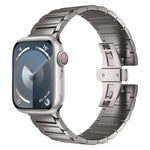 Cinturino per orologio in lega di titanio con fibbia a farfalla a forma di I, For Apple Watch SE 2023 44mm, For Apple Watch Ultra 2 49mm, For Apple Watch Series 9 45mm, For Apple Watch Ultra 49mm, For Apple Watch Series 8 45mm                          ...