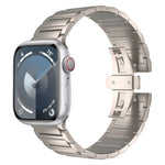 Cinturino per orologio in lega di titanio con fibbia a farfalla a forma di I, For Apple Watch SE 2023 44mm, For Apple Watch Ultra 2 49mm, For Apple Watch Series 9 45mm, For Apple Watch Ultra 49mm, For Apple Watch Series 8 45mm                          ...
