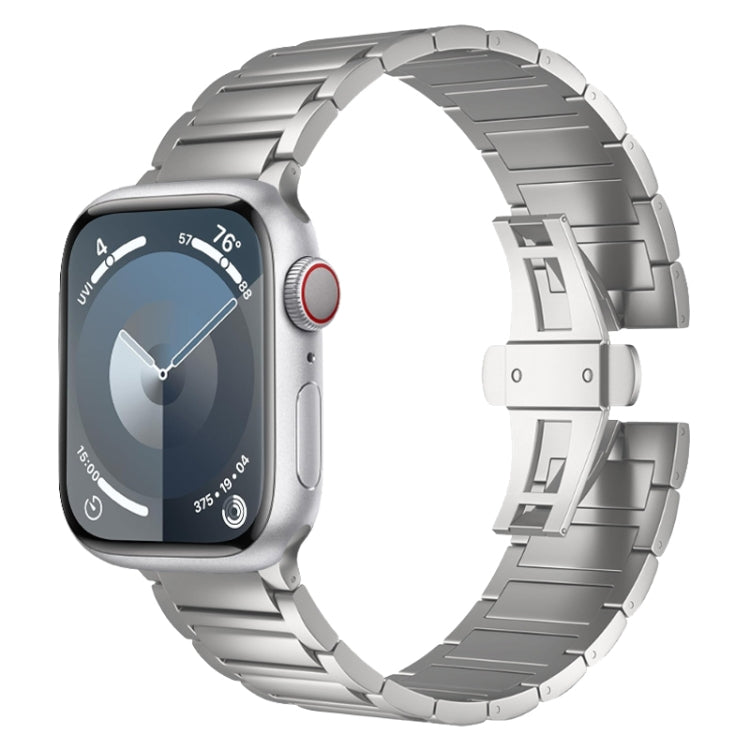 Cinturino per orologio in lega di titanio con fibbia a farfalla a forma di I, For Apple Watch SE 2023 44mm, For Apple Watch Ultra 2 49mm, For Apple Watch Series 9 45mm, For Apple Watch Ultra 49mm, For Apple Watch Series 8 45mm                          ...