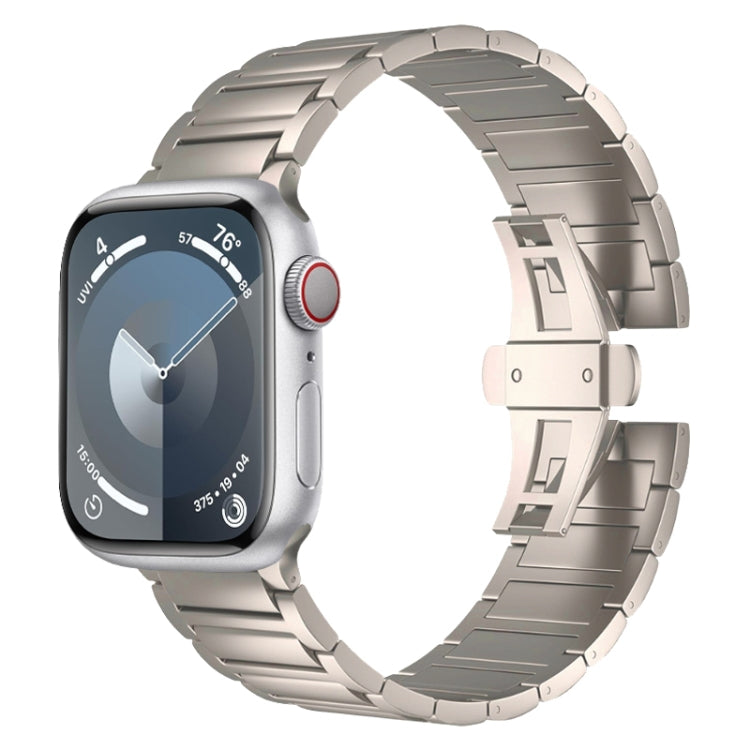 Cinturino per orologio in lega di titanio con fibbia a farfalla a forma di I, For Apple Watch SE 2023 44mm, For Apple Watch Ultra 2 49mm, For Apple Watch Series 9 45mm, For Apple Watch Ultra 49mm, For Apple Watch Series 8 45mm                          ...