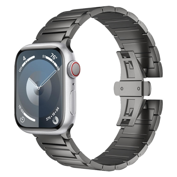 Cinturino per orologio in lega di titanio con fibbia a farfalla a forma di I, For Apple Watch Series 7 45mm, For Apple Watch SE 44mm, For Apple Watch Series 6 44mm, For Apple Watch Series 5 44mm, For Apple Watch Series 4 44mm                           ...