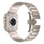 Cinturino per orologio in lega di titanio con fibbia a farfalla a forma di I, For Apple Watch Series 7 45mm, For Apple Watch SE 44mm, For Apple Watch Series 6 44mm, For Apple Watch Series 5 44mm, For Apple Watch Series 4 44mm                           ...