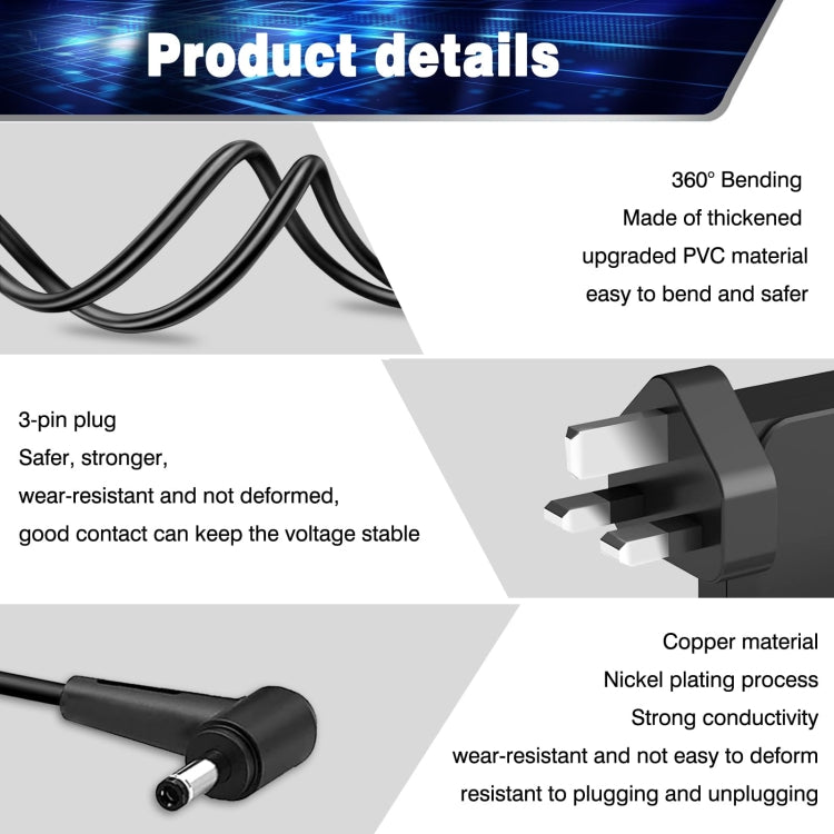 Adattatore di alimentazione per notebook portatile da 45 W 19 V 2,37 A per Asus 4,0 x 1,35 mm, EU Plug, US Plug, UK Plug